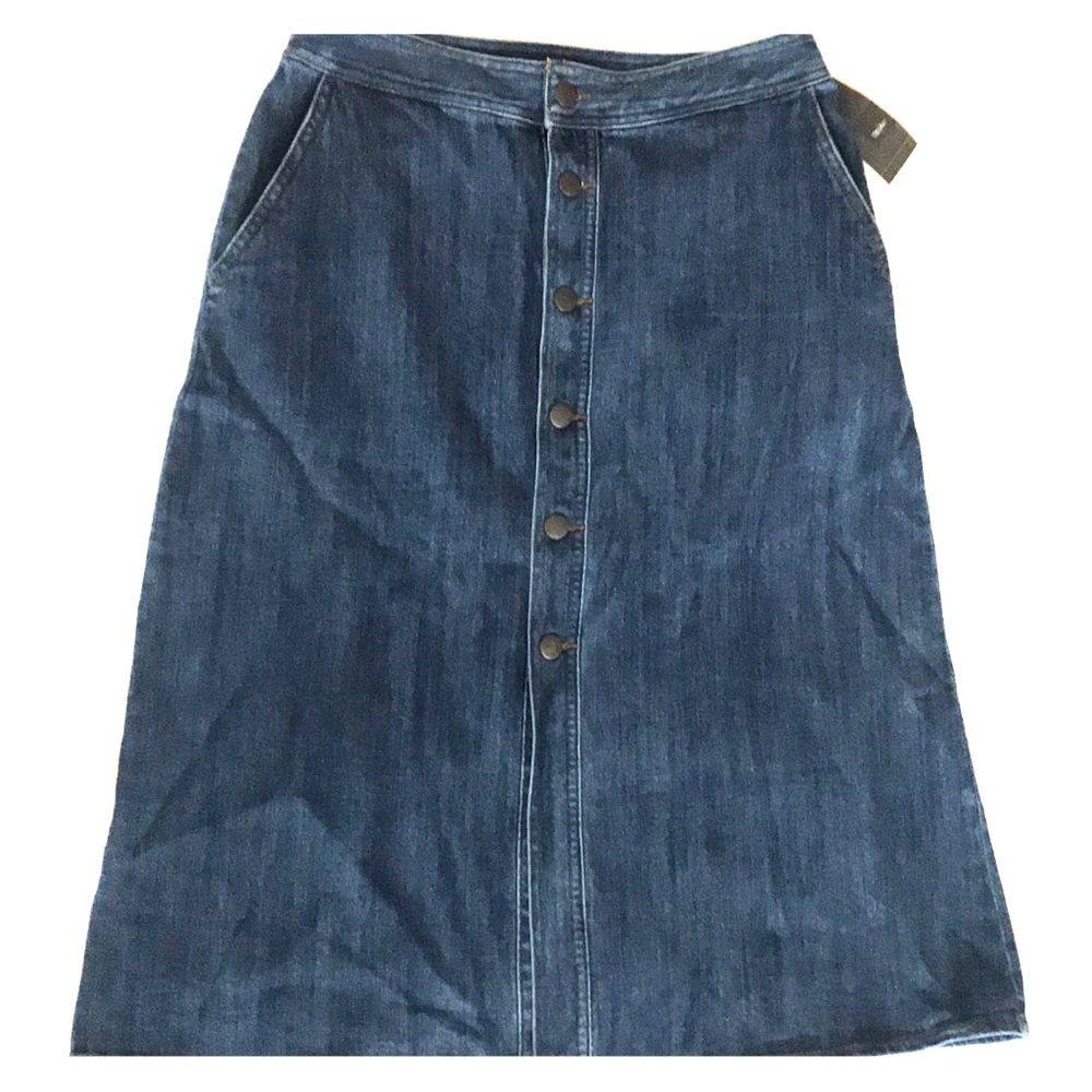 NEW denim midi botton front skirt